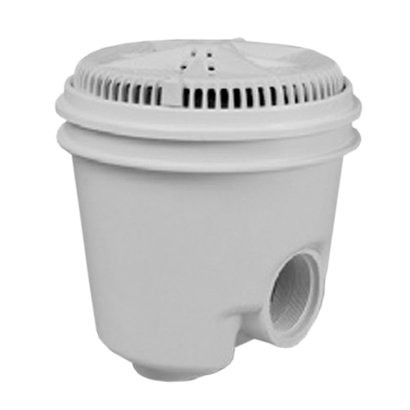 Pentair 8" StarGuard Main Drains with 2" Side & 1-1/2", Bottom Ports ABS Sump with Ring & Cover (2 pack), White - 500110