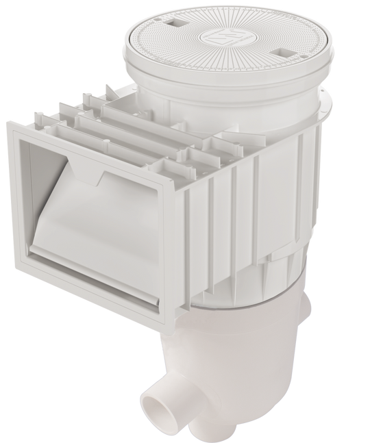 Waterway 540-5300 2" Socket White Renegade Gunite Venturi In-Ground Skimmer