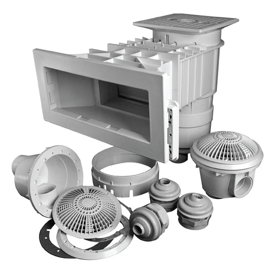 Waterway Renegade 545-8500 2-1/2" Spg x 2" S White Wide Mouth Vinyl Liner Skimmer Builder's Pack