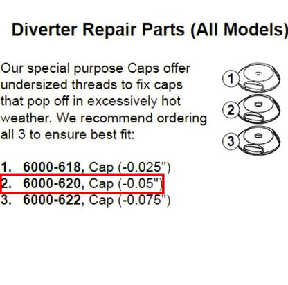 Jacuzzi Diverter Cap Replacement, -0.5 in. (6000-620) - Obsolete