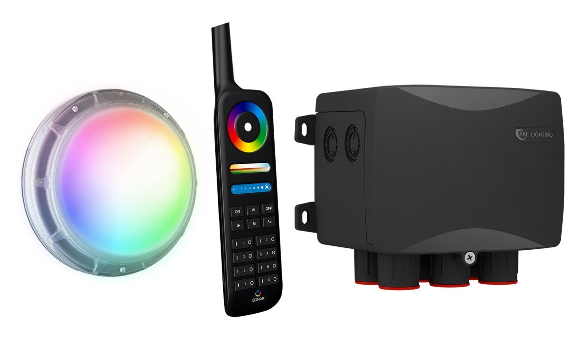 PAL 64-PAL-RAL-80-T Aqualumin Sonar Retro Pool Light with Remote, Transformer and 80' Cable