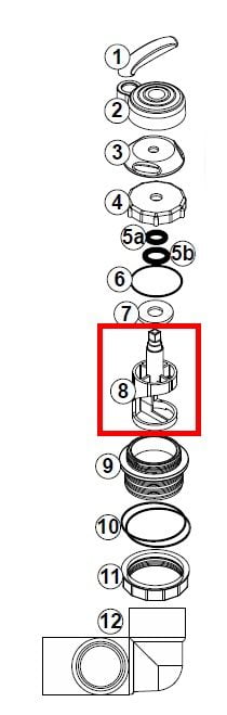 Jacuzzi Diverter Valve Gate for J-LX/J-LXL models (6540-966)