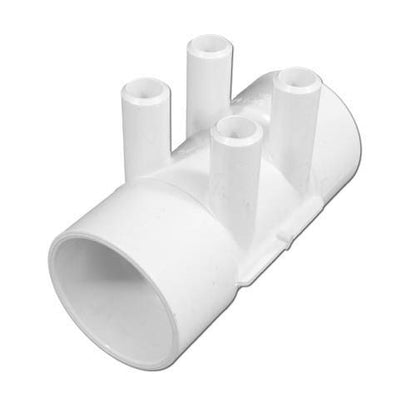 WaterWay PVC Spa Jet Manifold, 2" S x S Ports, Four 3/4" Slip Jet Ports (672-4170)