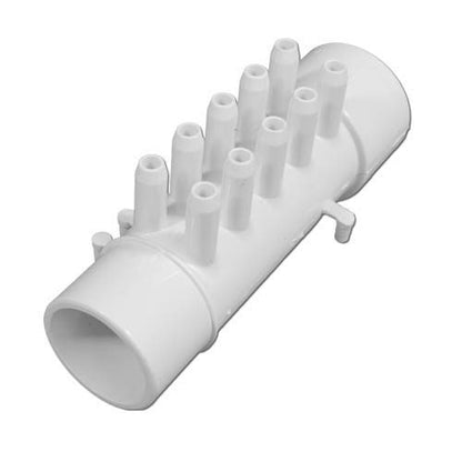 WaterWay PVC Spa Jet Manifold, 1-1/2" S x Spig Ports, 3/8" Smooth Barbed Jet Ports (672-4660)