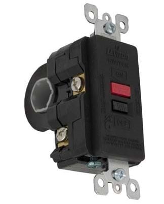 Leviton GFCI Switch, 230V, 50 AMP, Black (6895-BLK) Limited Supply - Osolete
