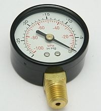 Vacuum Gauge, Steel, Side Mount 2 in.Dial 1/4in. (86030BU)