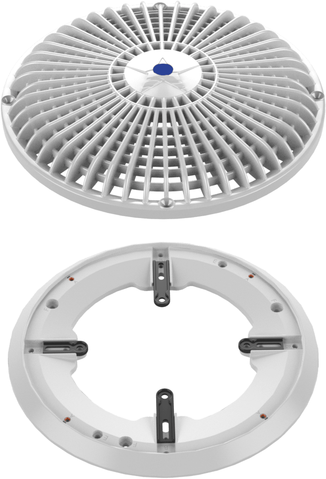 AquaStar 10" Round Star Sumpless Suction Outlet Cover, Universal Adapter Kit and Mud Frame, Black | A10RCFR102