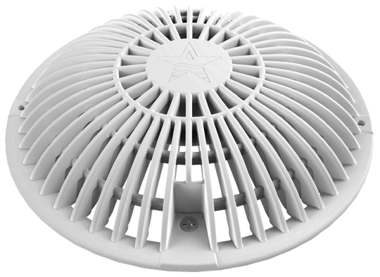 AquaStar 8" Round Retrofit MoFlow Suction Outlet Cover with Screw and Bushing Kit, White | R8MF101