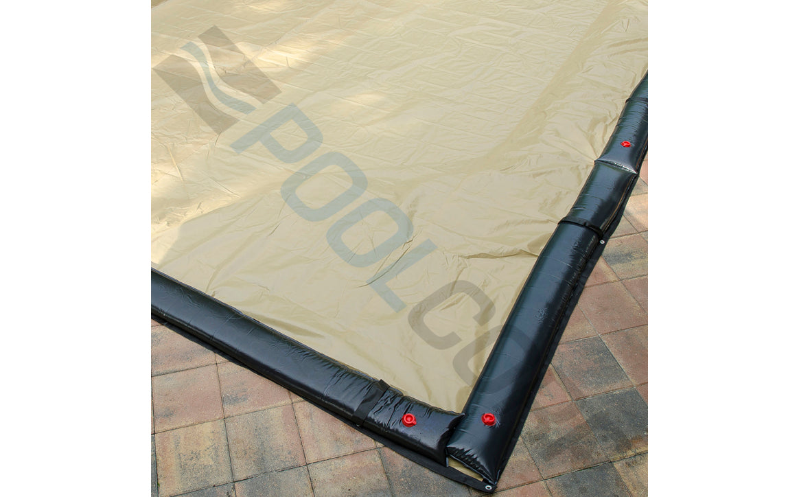 PoolTux BT1836R 18' x 36' Rectangle Black & Tan Emperor Series IG Winter Cover