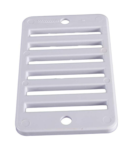 CMP 2" x 4" Rectangular Deck Drain Grate, White | 25533-000-010