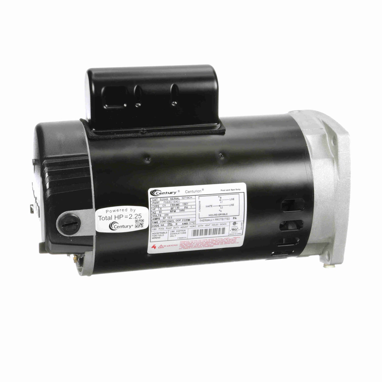 Century Pool Pump Motor 1.5HP 1 Phase 60Hz 230V 56Y | B2849