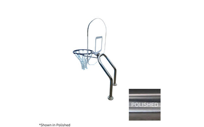 Global Basketball Set, Dual Pole w/ Net & Ball, Polished, No Anchor - GPP-X2BB-SS