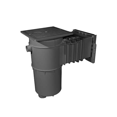 Hayward Vinyl/Fiberglass Auto-Skim Series Skimmer w/Outside Mount, 1-1/2" FPT, Square Cover, Dark Gray, Vinyl/Fiberglass | SP10841OMDGR