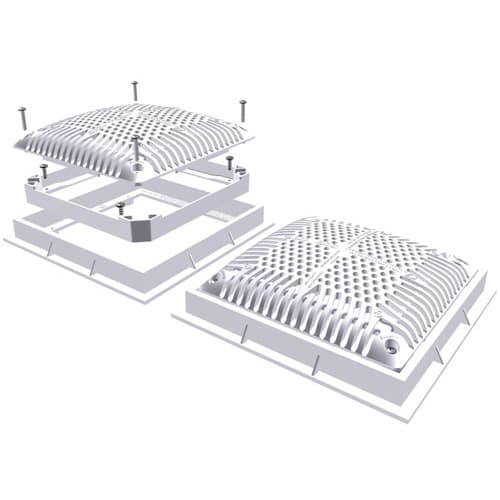 Hayward 9" Dual Pak High Flow Drain Cover and Frame, Square, White | WG1031HF2PAK2