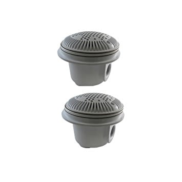 Hayward 8" Round Main Drain Dual Outlet Suction, 1-1/2" FIP x 1-1/2"  FIP, Dark Gray, Vinyl | WG1048AVDGRPAK2