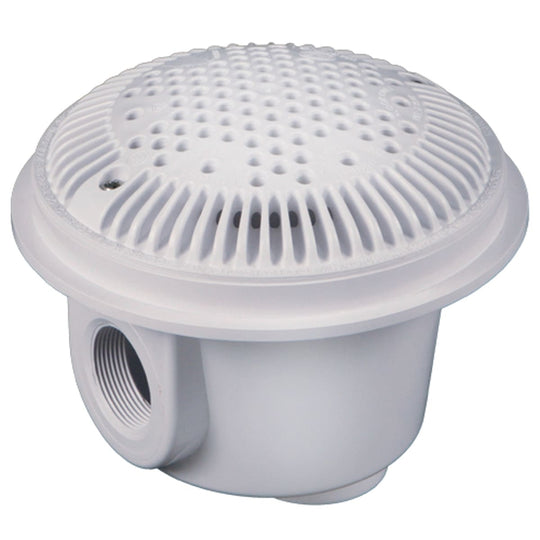 Hayward 8" Round Main Drain Dual Outlet Suction, 2" FIP x 1-1/2"  FIP, White, Concrete  | WG1052AVPAK2