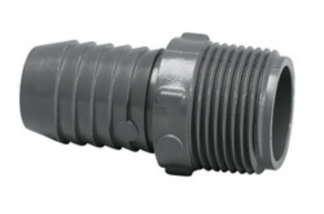 Insert Adapter, 1-1/4" Insert x MNPT Gray PVC Schedule 40