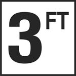Inlays 3Ft Sr 3 W/Ft Depth Marker-Ceramic Black/White Skid Resistant 6" Depth Marker 3 Ft Skid Resistant 6In X 6In Ceramic | C620030