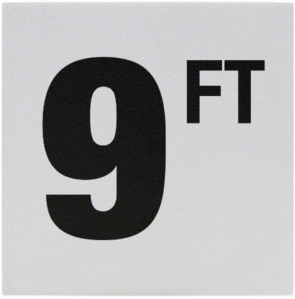 9' Sr Inlays 9 w/' Depth Marker-Ceramic Black/White Skid Resistant 6" Depth Marker 9 ' Skid Resistant 6" X 6" Ceramic  | C620090
