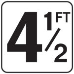 Inlays 4-1/2 w/' Depth Marker-Vinyl 6" Black/White Skid Resistant - V620045