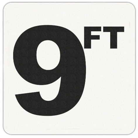 Inlays 9Ft Vinyl Depth Marker | V620090