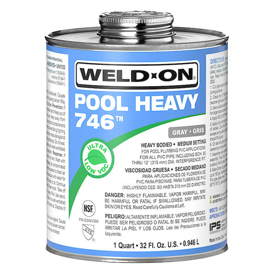 IPS Quart IPS 746 Heavy PVC Cement Gray 13567 746 Glue Heavy Gray Qt