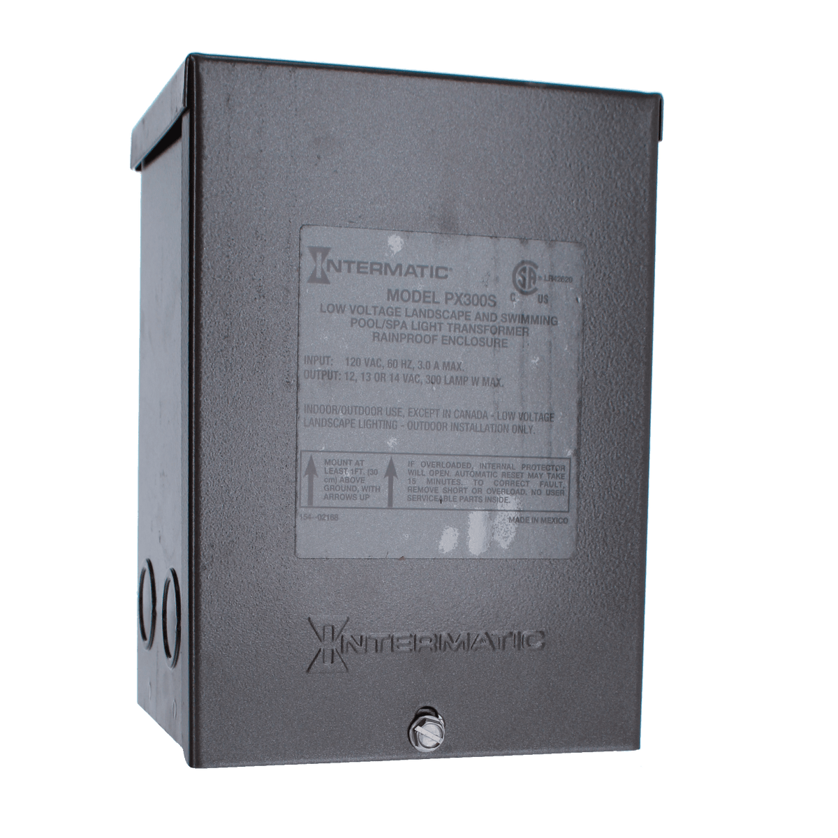 Intermatic 300W 120V Pool and SPA Safety Transformer, Stainless Steel Case | PX300S