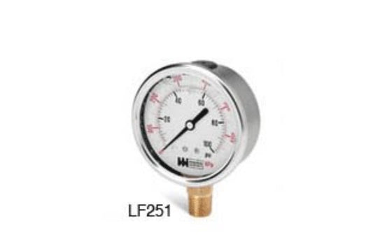 Weiss Instruments Bottom MT SS Pressure Gauge 2.5" 0-60PSI .25" - LF251-060-4L