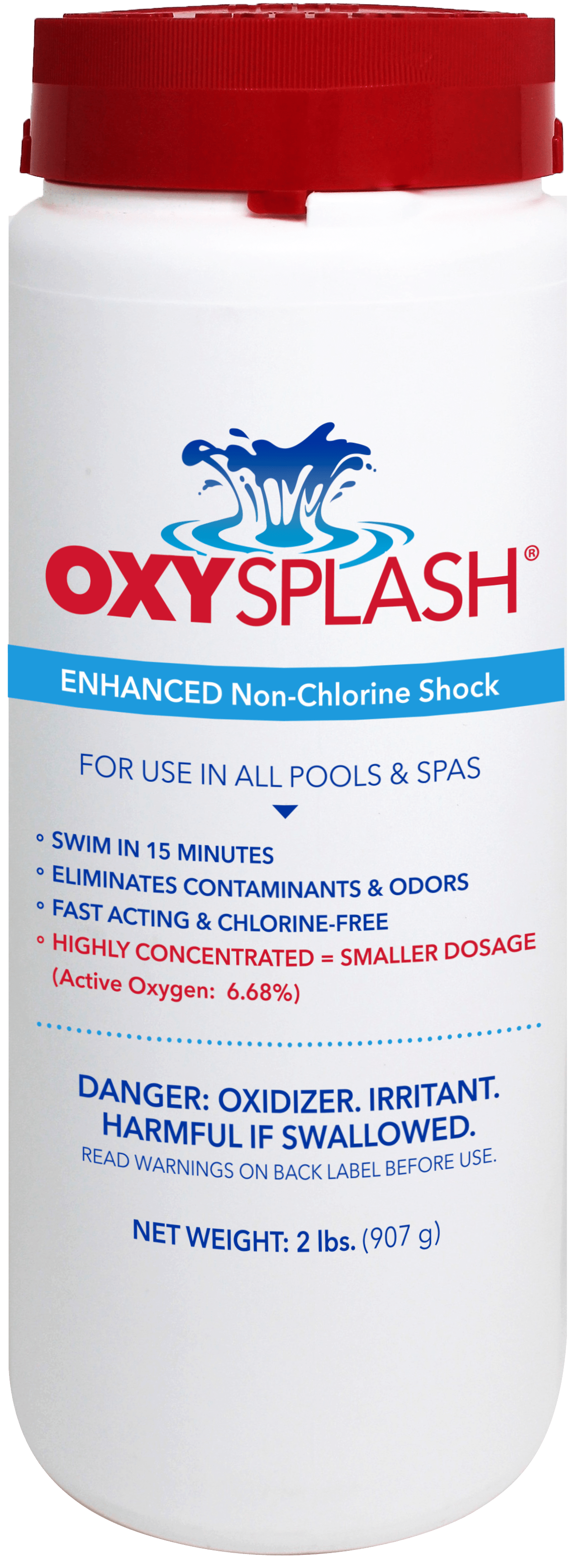 Oxy Splash Non-Chlorine Shock 2 lb Bottle 12/Case | OXSP2