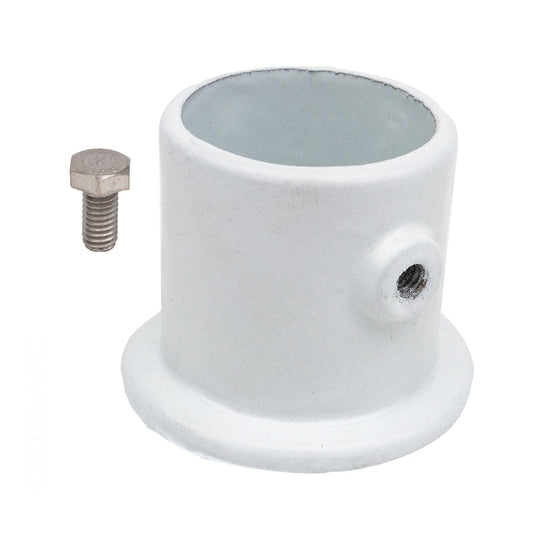 Permacast 1.9" White Aluminum Deck Anchor Flange, Center Hole - PF-2119-L