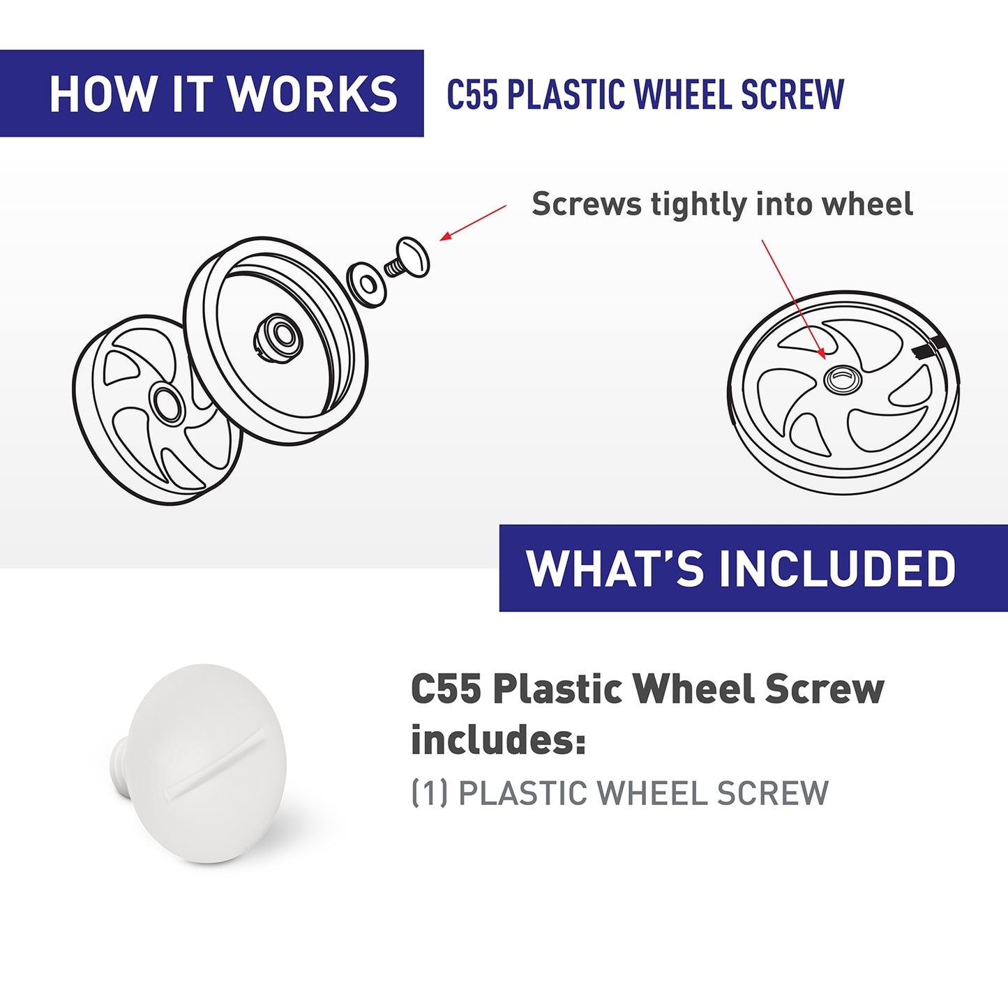 Polaris 280/180 Plastic Wheel Screw | C55