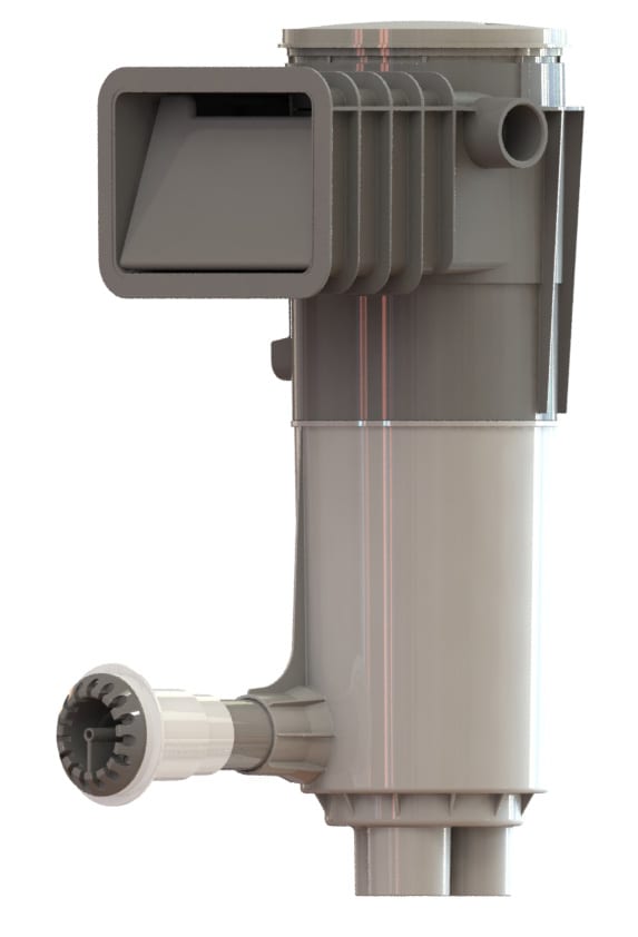 Paramount ParaskimV Venturi Skimmer With Deck Ring, Lid & Return Guard Assembly, Gray Throat, Light Gray, Concrete Pools | 004702100208