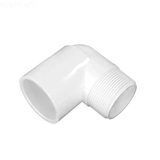 Westlake Pipe & Fittings Street Elbow, 1-1/2" MPT x Slip White PVC Schedule 40 90 Degree - 410015
