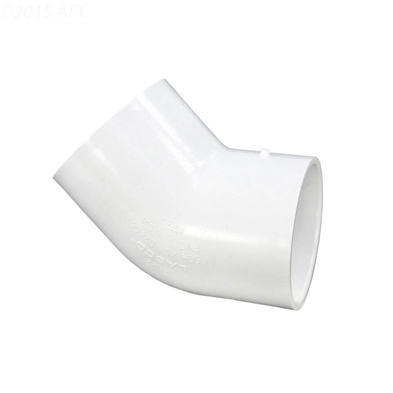 Westlake Pipe & Fittings Elbow, 2-1/2" Slip White PVC Schedule 40 45 Degree - 417025