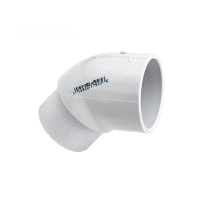 Westlake Pipe & Fittings Street Elbow, 2-1/2" Spigot x Socket White PVC Schedule 40 45 Degree Standard - 423025