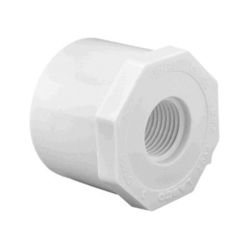 Westlake Pipe & Fittings Reducing Bushing, 2 x 1" Spigot x FPT White PVC Schedule 40 - 438249