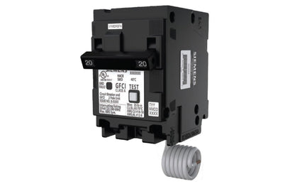 Siemens Q220GF 2-Pole 20A GFCI Circuit Breaker.