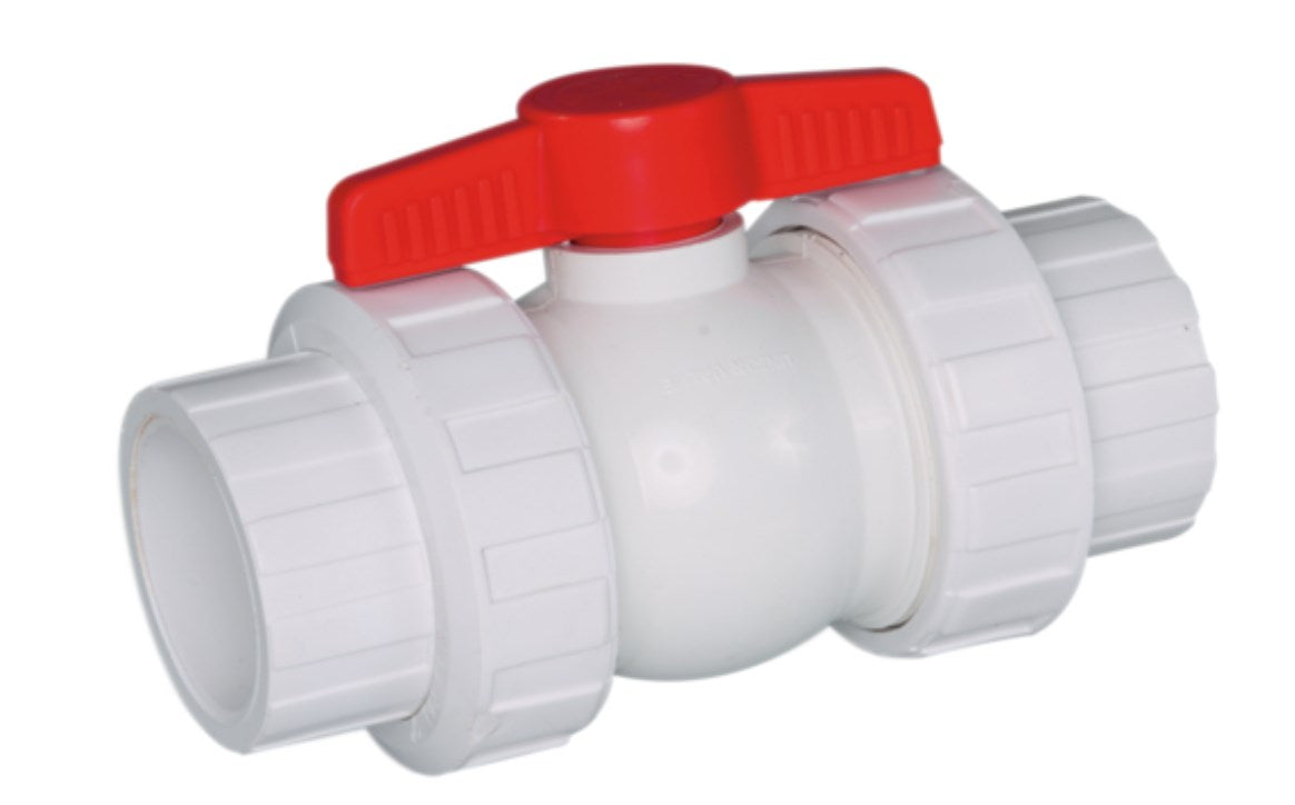 Hayward QTA1015CSEW 1 1/2" White True Union Ball Valve