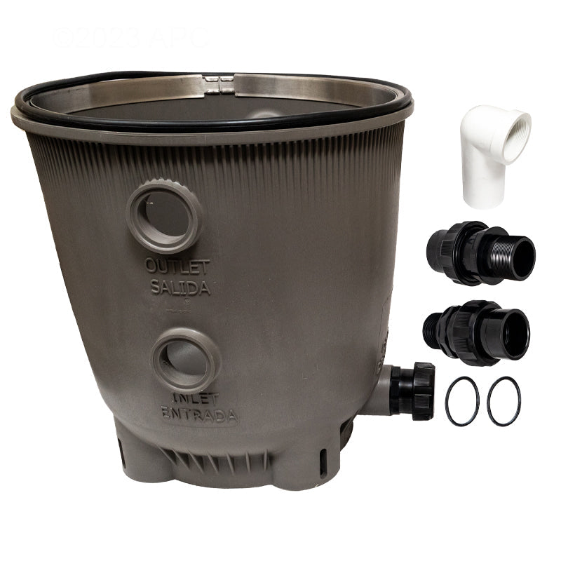 Jandy® R0466500 Tank Bottom with Retaining Ring and Drain Plug Assembly for CL340/460/580, DEV48/60, DEL48/60 Filters