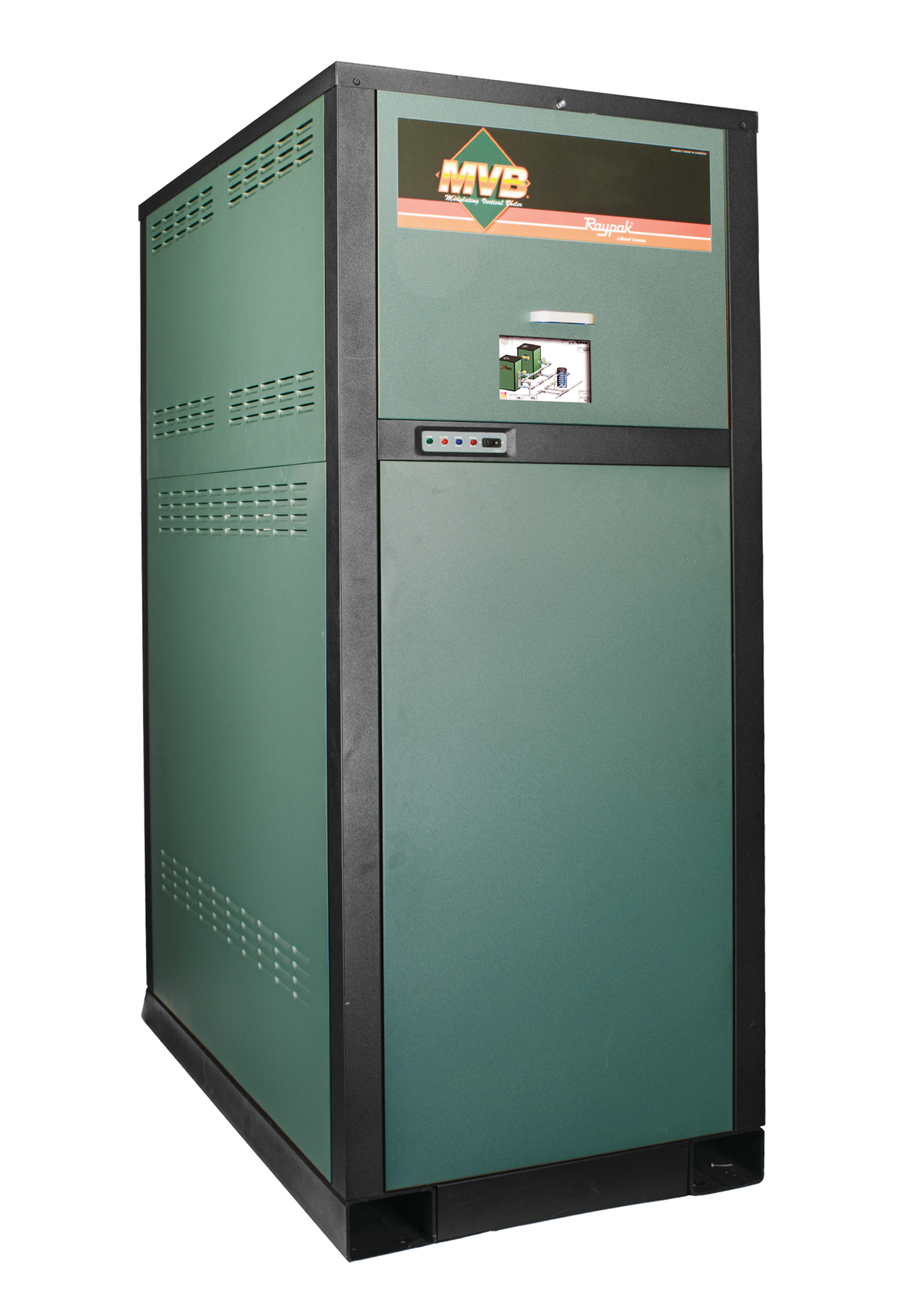 Raypak MVB Vertical 500K BTU Natural Gas Heater, 120 VAC, Single Phase, Cupro-Nickel Exchanger, Bronze Headers | 014371