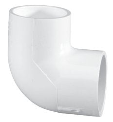 Elbow, 8" Slip White PVC Schedule 40 90 Degree