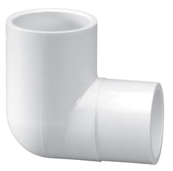 Street Elbow, 1/2" Spigot x Slip White PVC Schedule 40 90 Degree