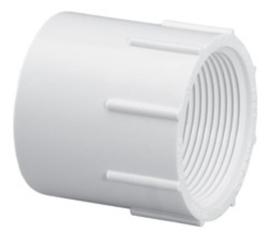 Adapter, 1-1/2" Slip x FPT White PVC Schedule 40