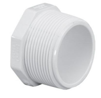 Plug, 2" MPT White PVC Schedule 40