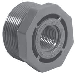 Reducing Bushing, 2-1/2 x 2" 1" x 1/4" MPT x FPT Gray PVC Schedule 80 Flush Style