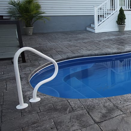 Saftron Rtd Rail White PVC W Holes | P-326-Rtd-W