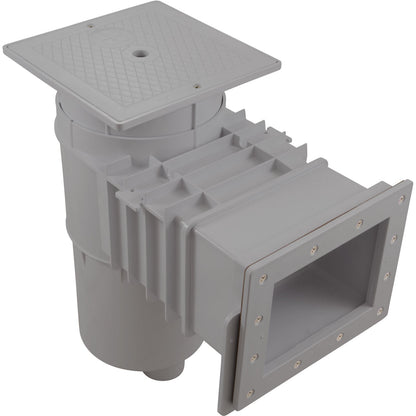 Hayward Vinyl/Fiberglass Auto-Skim Series Skimmer w/Outside Mount, 1-1/2" FPT, Square Cover, Dark Gray, Vinyl/Fiberglass