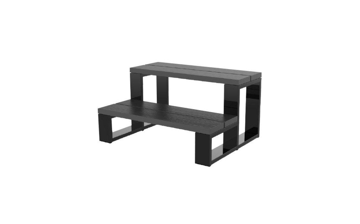 CPA POOL PRODUCTS INC 2-TREAD W/BLK ALUM FRAME BLACK SPA STEP | MST022