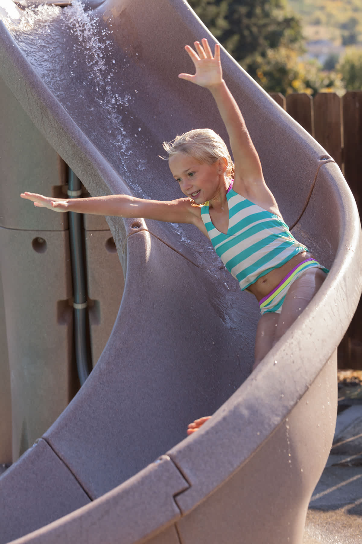 SR Smith TurboTwister Pool Slide, Left Turn, Sandstone | 688-209-58223