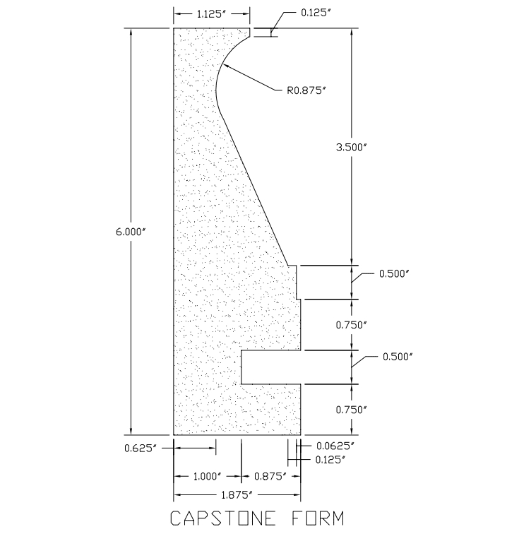 Stegmeier 8' Capstone Form for Gunite, 14/Pack | 9CF112